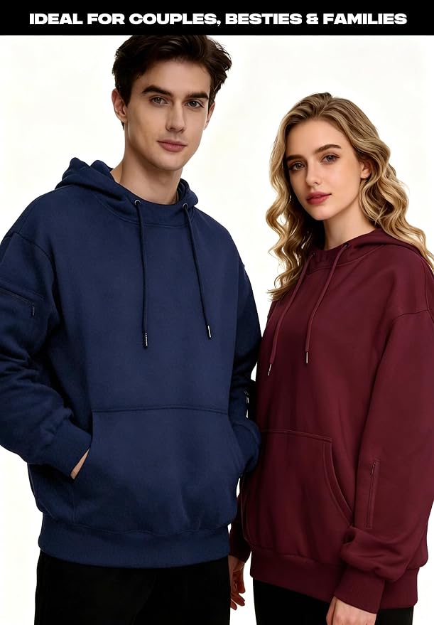 Unisex Travel Hoodie with Eyemask Fleece Sweatshirt Fall Winter | Airplane Hoodie with Multi Pockets & Eye mask Womens Sweatshirts Comfort Pullover Fleece Sweaters Fashion Tops for Couples - Image 5