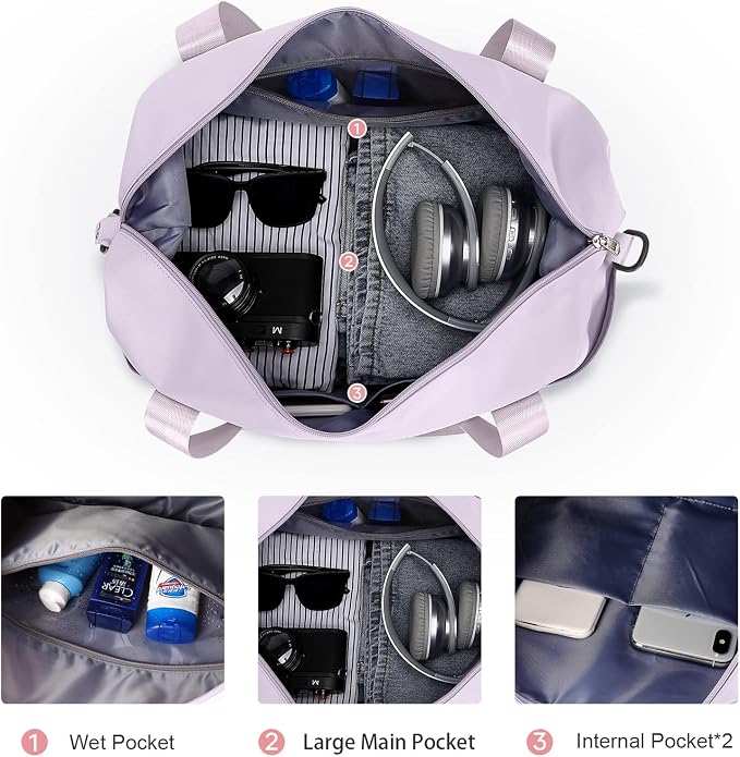 Travel Duffel Bag, Sports Tote Gym Bag, Shoulder Weekender Overnight Bag for Women - Image 7