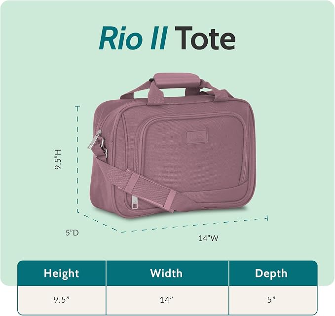 U.S. Traveler Rio 14" Travel Tote Bag, Lightweight 1200D Carry-On Bag for Women & Men - Image 4