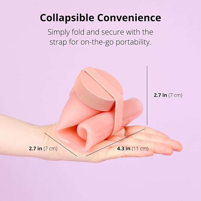 BLUE GINKGO Collapsible Water Bottle [2-Pack] – Lightweight, Foldable Silicone Bottles for Travel, Hiking, and Camping (16.9oz, Made in Korea, Rose Pink) - Image 3