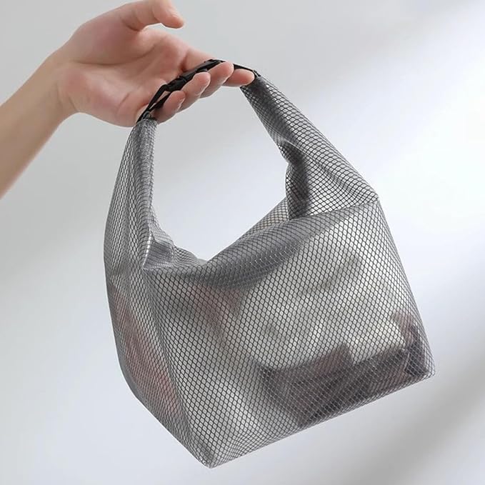 Cosmetic storage bag with dry and wet separation, wash bag, hand-held bag, portable storage bag, simple style,suitable for travel, fitness, swimming, outdoor rafting (Gray, 7.1in*6.3in*9.4in) - Image 5