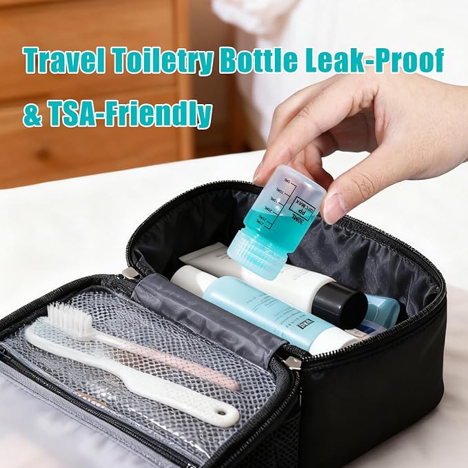 12 Pack 1oz Plastic Bottles with Lids - Small Travel Containers, Leak-Proof Empty Squeeze Bottles for Liquid Water Storage - Image 4