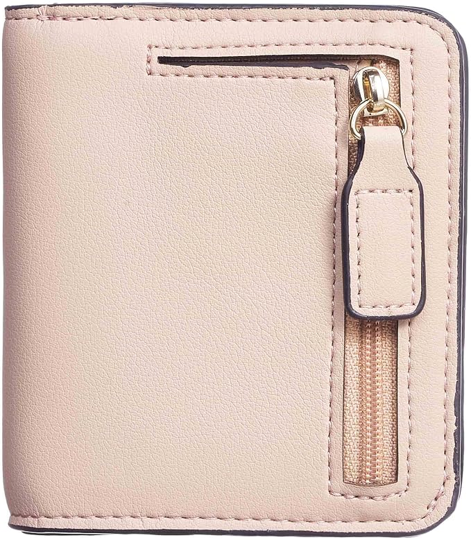 Gostwo Small Wallet for Women, Slim Bifold Credit Card Holder, Compact RFID Blocking Cash Wallet, Billfolds Thin Leather Zipper Pocket, Mini Wallet Gift for Ladies Teen Girls Travel with ID Window by Gostwo
