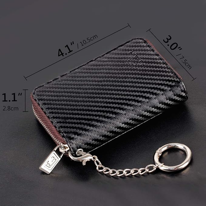 FurArt Zipper Wallet Women RFID Credit Card Holder keychain Wallet | ID Window RFID Blocking Compact Small business 15/16 slots - Image 6