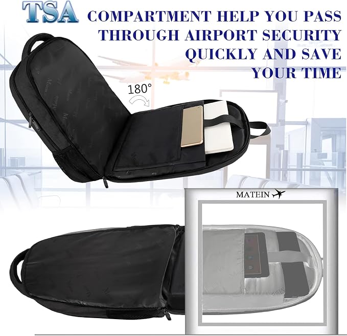 MATEIN Extra Large Backpack, 17 Inch TSA Friendly Travel Laptop Backpack | Business Work & College Bookbags, 20+ Pockets, Anti-Theft Hidden Pocket, Computer Bag, Gifts for Men & Women, Black - Image 6