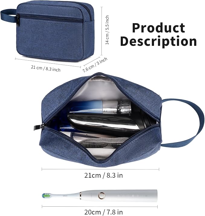 Travel Toiletry Bag for Men & Women, Hanging Cosmetic Organizer | Water-Resistant Fabric, Sturdy Handle, Lightweight Dopp Kit – Bathroom Toiletries, Makeup, Shaving, Grooming & Accessories - Image 2