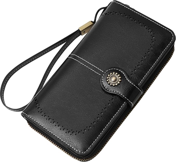 TFKGS Wallet for Women RFID Blocking Leather Large Capacity Card Holder Ladies Phone Clutch Travel Long Purse Wristlet | RFID Blocking - Image 9