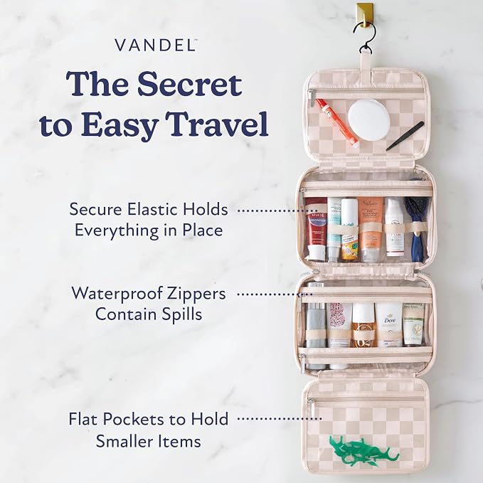 VANDEL Waterproof Hanging Toiletry Bag [TSA-Approved] Cosmet Travel Bag | Makeup Case Toiletries Organizer, Hanging Makeup Organizer Bag, Cosmetic Travel Bags for Women, Waterproof Zippers - Image 2