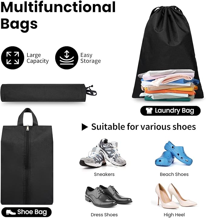 Compression Packing Cubes for Travel, Lightweight Vacation Travel Essentials, Travel Accessories for Suitcase Organizer Bags Set, Durable Luggage Organizer - Image 6