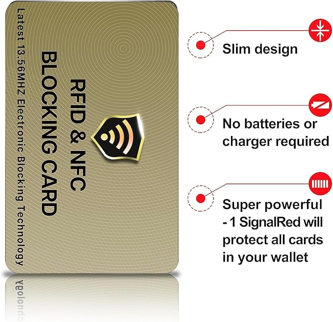 SaiTech IT 20 Pack RFID Blocking Card for Credit Debit ID Card, Golden | Slim Anti-Theft Contactless NFC RFID Blocker Protector, Easily Fit into Wallet and Purse, for Men & Women - Image 7