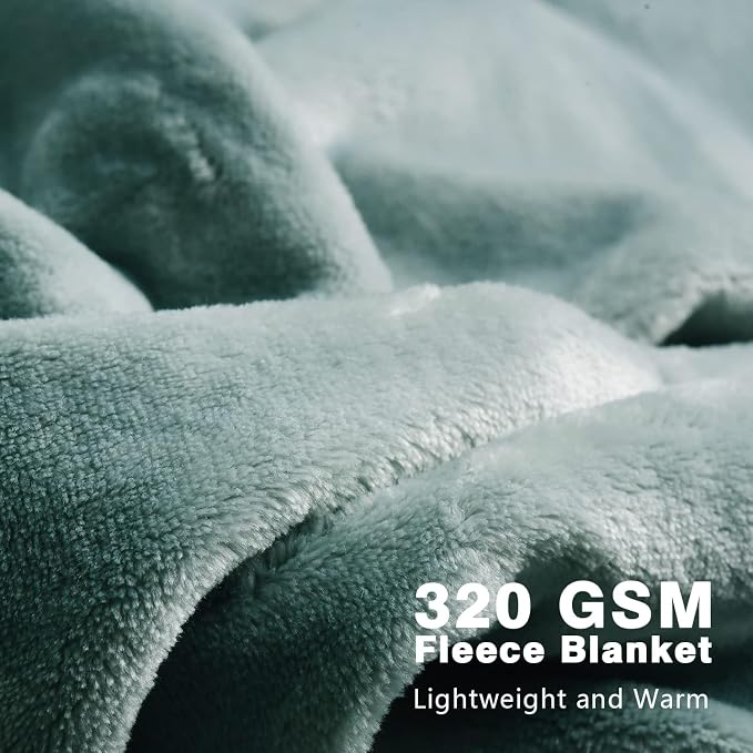 EIUE Comfortable Flannel Fleece Blanket,Ultra Soft Lightweight Portable Travel Blanket for Airplane,Reversible Microfiber Blanket for All Seasons(Grey,40x60) - Image 3