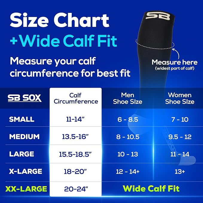 SB SOX Compression Socks for Men & Women (20-30mmHg) | Best Quality Compression Socks for Flying, Medical, Sports, Wide Calf Fit, Pregnancy, and Daily Wear. Trusted since 2016. - Image 7