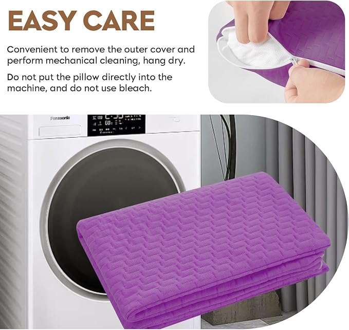 Small Shredded Memory Foam Pillow, Camping Pillow Travel Pillow - Compressible Medium Firm, Breathable Cover, Ideal Backpacking Hiking, Airplane and Car (Purple, L) - Image 4