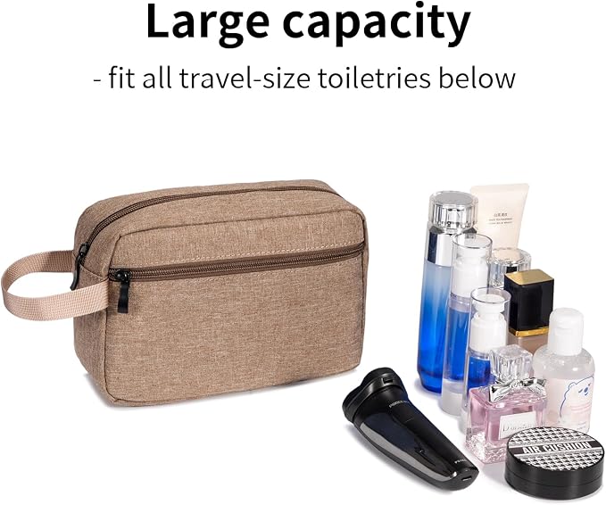 Travel Toiletry Bag for Men & Women, Hanging Cosmetic Organizer | Water-Resistant Fabric, Sturdy Handle, Lightweight Dopp Kit – Bathroom Toiletries, Makeup, Shaving, Grooming & Accessories - Image 4