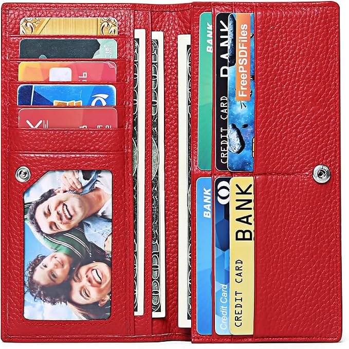 GOIACII Wallets for Women RFID Blocking Ultra Slim Leather Credit Card Holder Clutch - Image 5