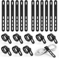 Lamicall 20 Pack Silicone Cable Ties, Reusable Wire Organizer Straps | Locking Buckle, Adjustable Charger Cable Straps, Office Desk Organizer Accessories, Electrical Cord Management for Travel by Lamicall