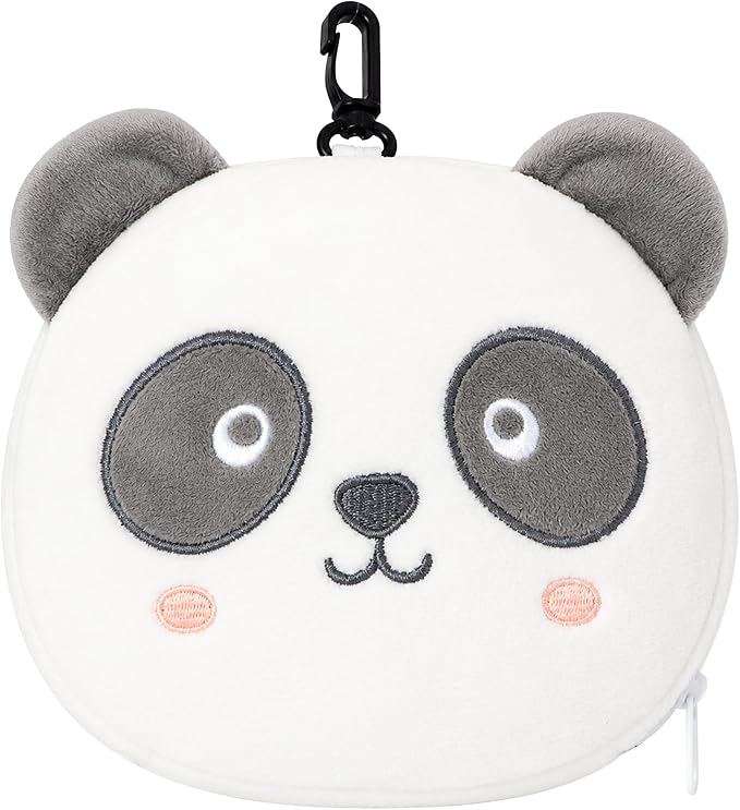U Scinan Cute Animal 2-in-1 Travel Pillow and Eye Mask – Portable Neck Pillow with Adjustable Strap, Soft Plush Support for Airplane, Car, Train(Panda) by Unknown