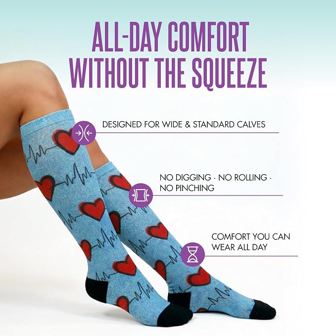 Crazy Compression Socks, Comfortable Support Socks for Recovery, Travel, Hiking, and Long-Hour Comfort w/Fun Designs - Image 2