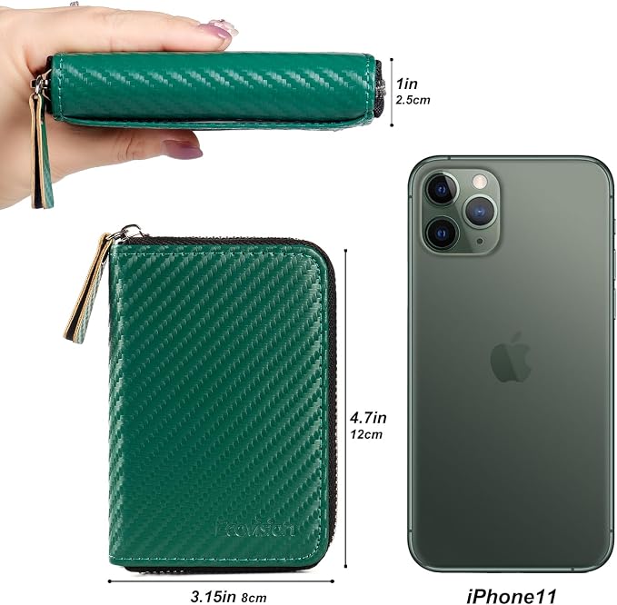Credit Card Wallet, RFID Card Case Wallet, Zipper Card Cases Holder for Men Women, RFID Blocking, KeyChain Wallet, Compact Size Card Organizer Case for Women - Image 7