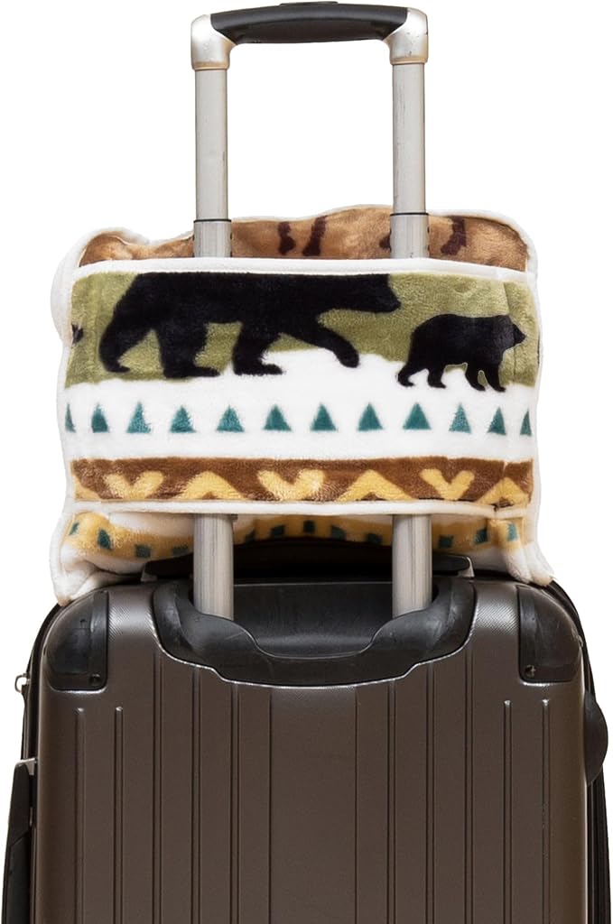 Carstens, Inc. Travel Blanket, Premium Compact 2-in-1 Airplane Blanket/Pillow, Hidden Lake - Image 3