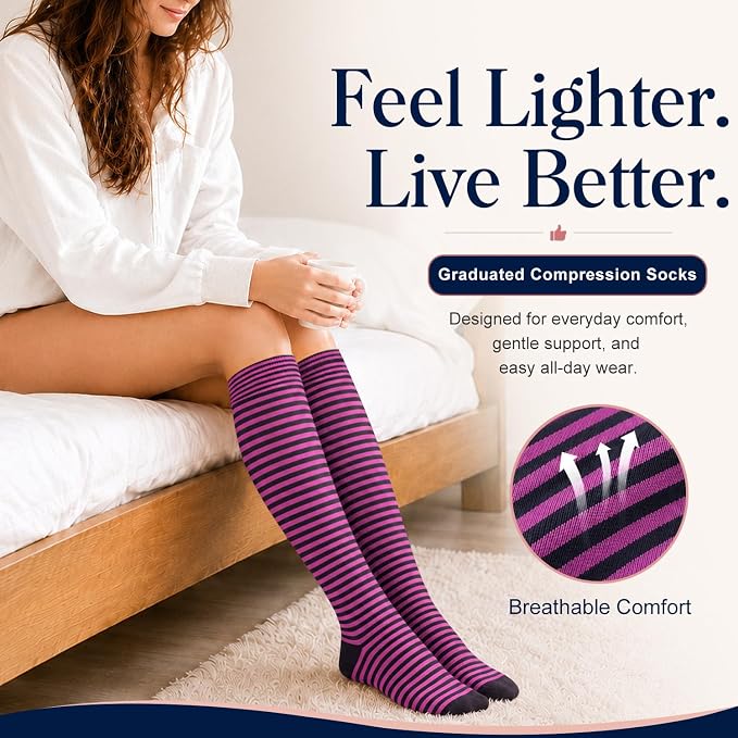 COOLOVER Copper Compression Socks for Women and Men(6 Pairs)-Best Support for Running, Athletic, Travel - Image 3
