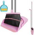 Pink Broom and Dustpan Combo Set, 51" Long Handle Broom with Mini Set | Mini Set for Tables, Kitchens & Tight Spaces, Built-in Comb Dustpan, Foldable Space-Saving Storage, Multi-Surface Use by UDUK