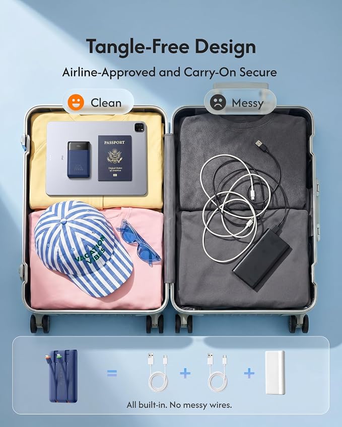 VEGER 10000mAh 22.5W Fast Charging Portable Charger with Built-in Cables | 0.4lb Slim USB C Power Bank, Small Battery Pack for iPhone 17/16/15/14 iPad Samsung, Flight Safe, Travel Essential, Navy Blue - Image 5