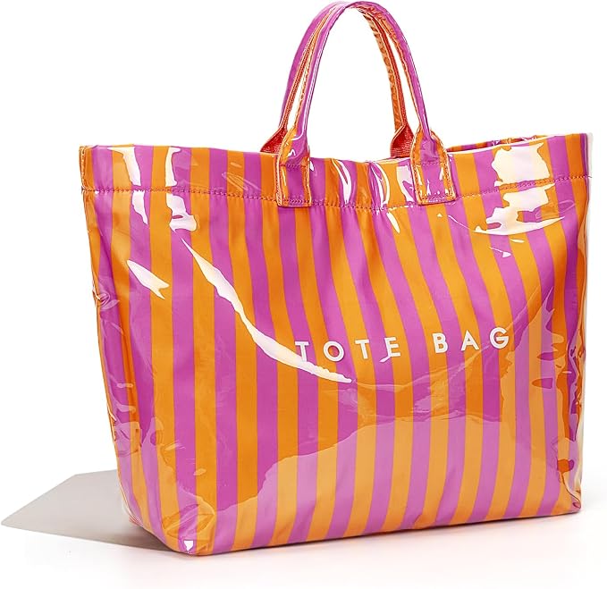 Lushandy PVC Tote Bag for Women Jelly Beach Bag Top Handle Hobo Handbag | Water-Resistant, Wipe Clean, Lightweight - Image 8