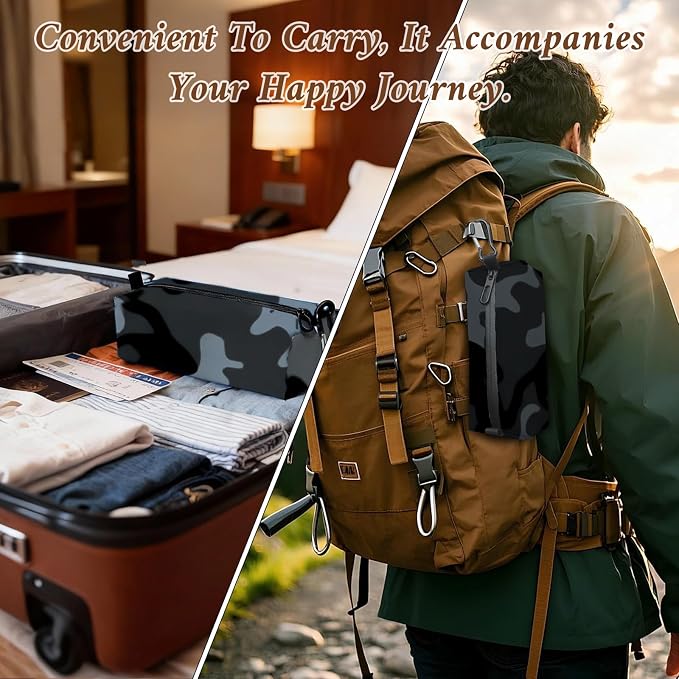 Small Toiletry Bag for Men, Travel Bag Waterproof and Foldable for Storage Mini Toiletry Bag Equipped With Carabiner for Easy Portability (camouflage) - Image 4