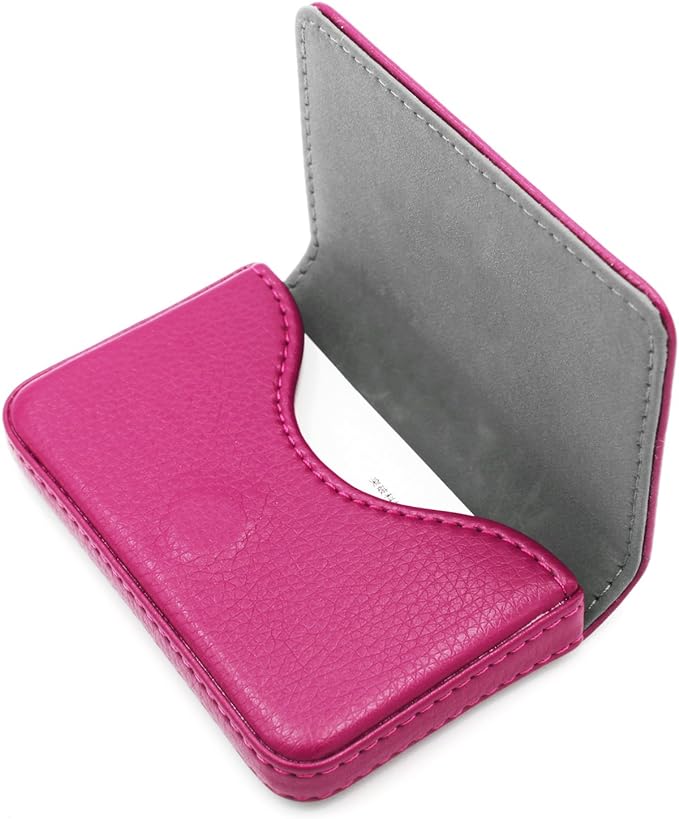 RFID Blocking Wallet - Minimalist Leather Business Credit Card Holder - Rose by AI-DEE