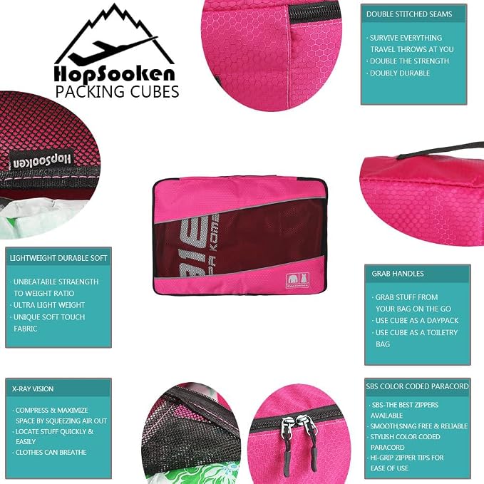 5 Set Packing Cubes for Travel Large Suitcase Luggage Organizer Bags Travel Accessories Vacation 4 Cubes 1 Laundry Pouch Bag - Image 6