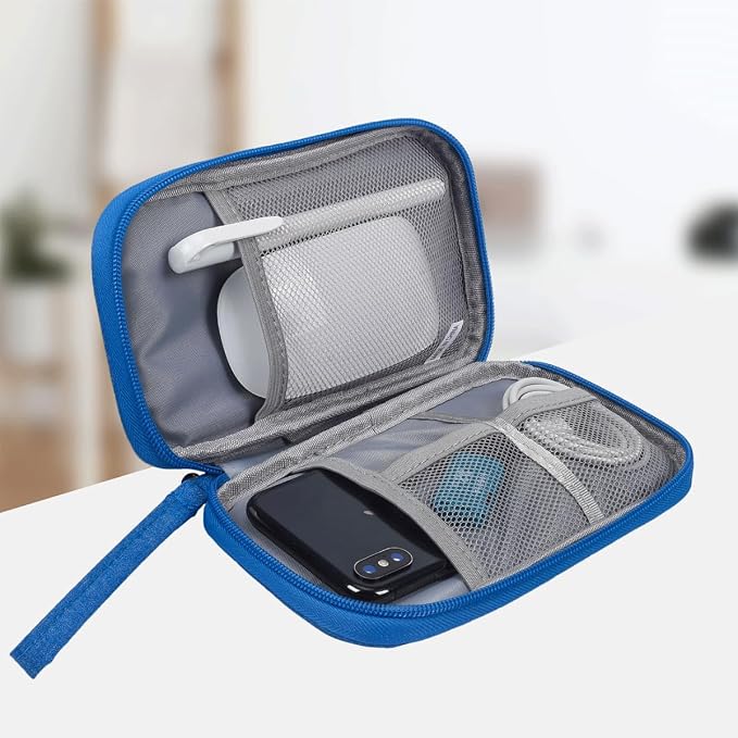 CAAORDKSO Travel Cord Organizer - Electronics Organizer Case, Cable Organizer Bag Pouch Waterproof Portable Accessories Case for Cord, Charger, Phone, Power Bank, Earphone (Blue) - Image 5