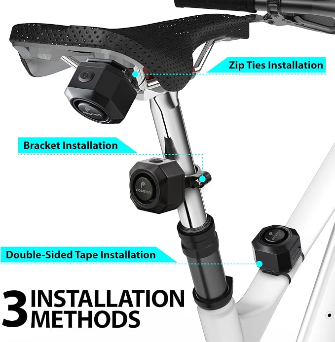 Fosmon USB-C Rechargeable Bike Alarm with Remote, IP55 Waterproof Wireless 110dB Loud Anti-Theft Vibration Motion Sensor Vehicle Tracker Alarm Security System for Bicycle, E-Bike, Motorcycle, Scooter - Image 2