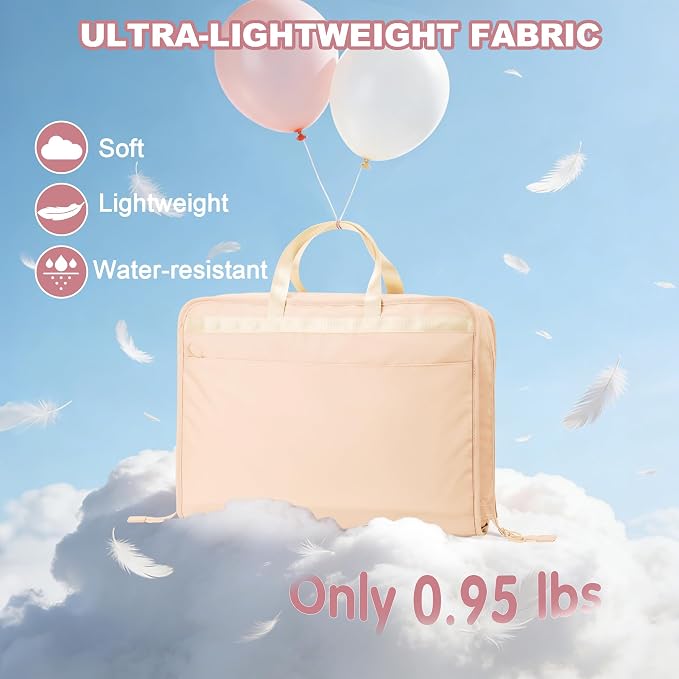 VS VOGSHOW Hanging Suitcase Organizer, 5 in 1 Foldable Travel Storage Bag for Women, Portable Packing Cube Closet with Compartments for Clothes (Beige) - Image 5