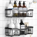 Shower Caddy 2 Pack,Adhesive Shower Organizer for Bathroom Storage&Home Decor&Kitchen organizers and storage,No Drilling,Large Capacity,Rustproof Stainless Steel Bathroom Organizer,Bathroom Decor Sets by EUDELE