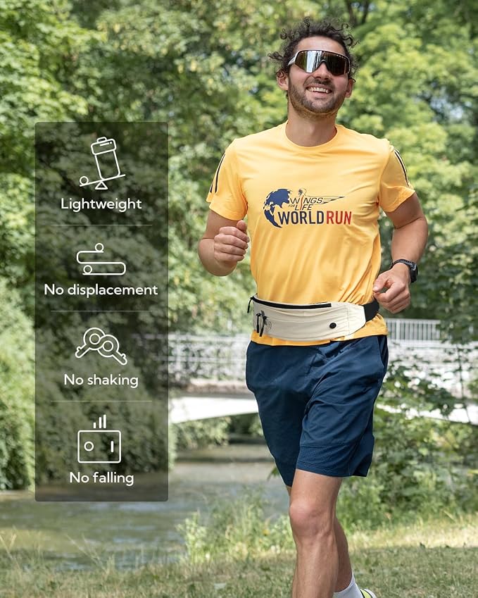 WATERFLY Running Belt Fanny Pack:Phone Holder Belt for Men Women | Lightweight, Soft and breathable fabric,SBS zipper, adjustable waist belt, Zero bounce, Suitable for running workout Fitness - Image 2