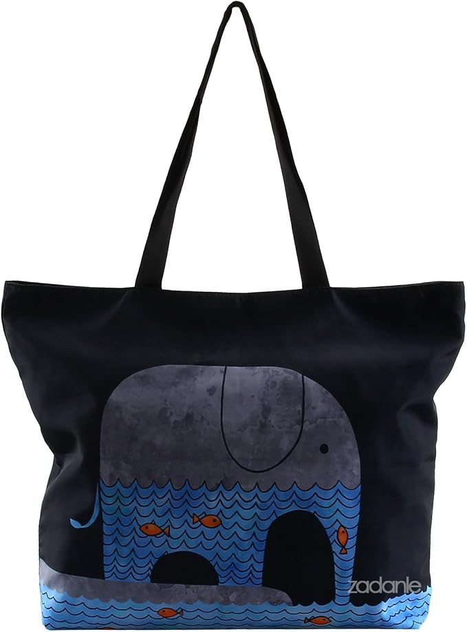 Beach Tote Bags Travel Totes Bag Shopping Zippered Tote for Women Foldable Waterproof Overnight Handbag - Image 3