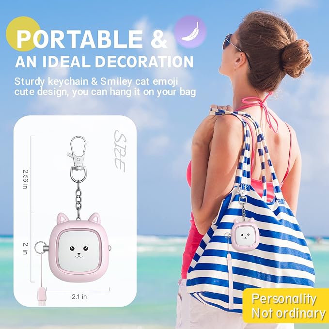 Safe Sound Personal Alarm, 130 dB Loud Siren Song Emergency Security Alarm Keychain with LED Light, Personal Sound Safety Siren for Women, Men, Children, Elderly(Pink) - Image 6