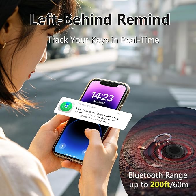 Air Tracker Tags [Apple MFi Certified], Bluetooth Smart Tags Works with Apple Find My (iOS Only),100dB Loud Sound IP67 Key Finder Item Locator, GPS Tracking Device for Wallet Luggage Car Dog Pets - Image 4