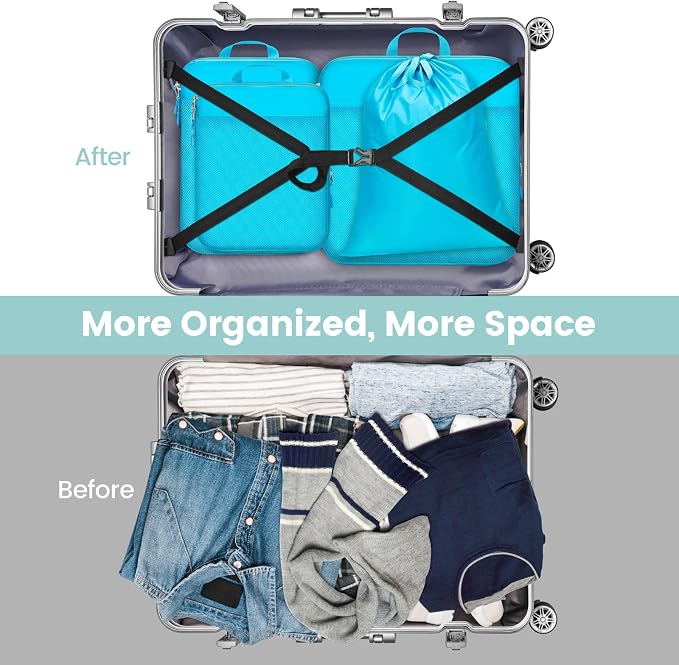 Cambond Compression Packing Cubes for Travel - Luggage Suitcase Organizer | Compression Zip Design for Space-saving, Expandable, Lightweight, Keep Clothes Sorted, Luggage Space Tidy, Carry on Pack Fast - Image 4