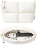 Comfyable Puffy Electronics Organizer Travel Case, Cute Tech Pouch for Women Men, Cable Storage Bag for Charger, Phone, Power Bank, Cord, Compact Tech Accessories Pouch, Rice by Comfyable