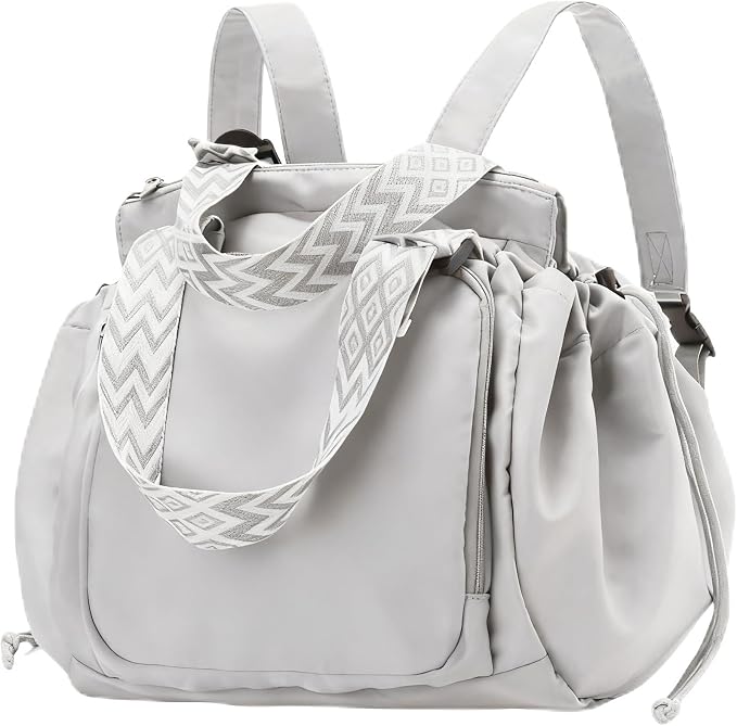Tote Bag Large Capacity Lightweight Backpack with 15 Pockets Nylon Shoulder Bag for Car Travel Mother Bag by Fashowlife