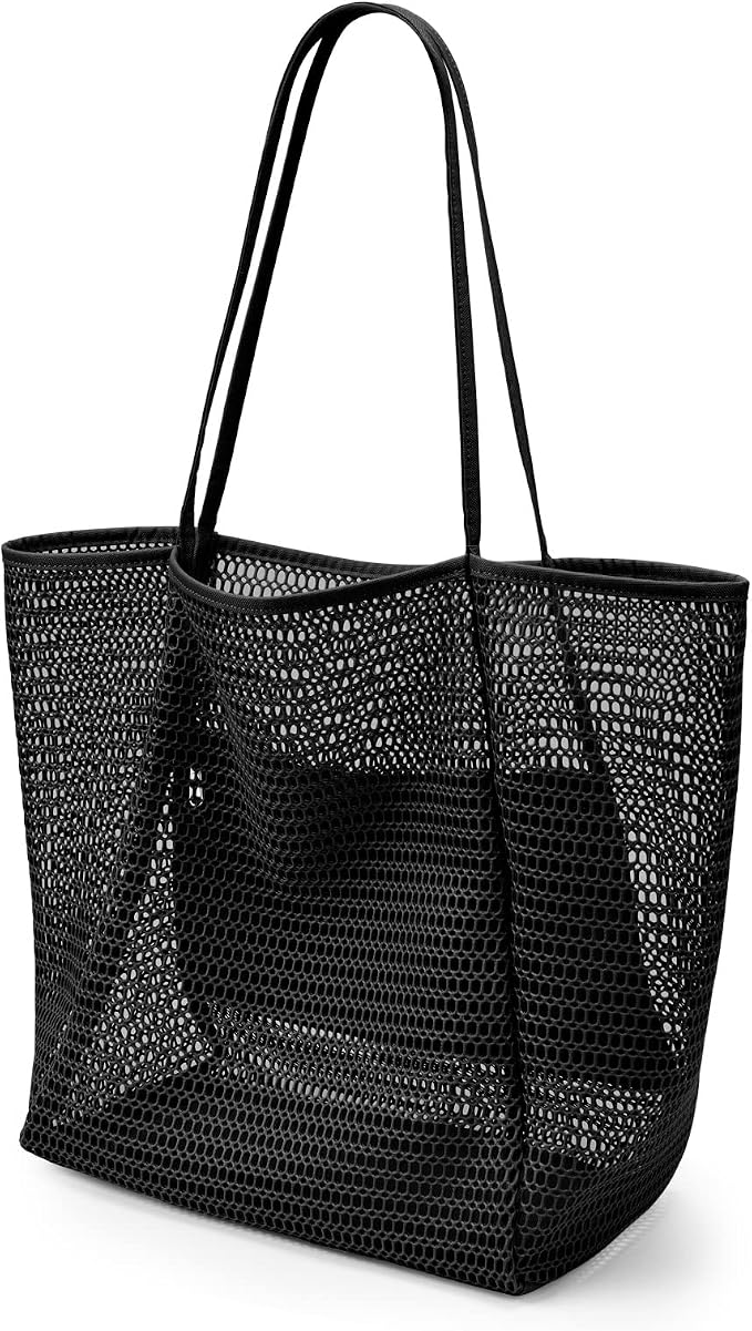 KALIDI Beach Mesh Tote Bag, Casual MAX 23L Summer Foldable Hobo Bag Women | Sandproof Widen Strap Large Shoulder Bag For Lake Pool Vacation Travel Picnic Grocery Market Shopping Carrier by KALIDI
