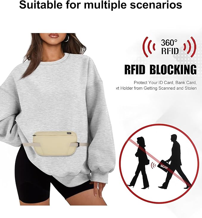 GOX Money Belt for Men Travel, Anti-Theft Hidden Waist Pack, RFID Secure Travel Belt for Men, Ultra-Thin Under-Clothes Passport Wallet with Documentry Safety & Money Holder (Lemon) - Image 2