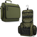 VENTURE 4TH Hanging Travel Toiletry Bag, 18 Compartments - Forest Green | Hangs on rails, hooks or doors; stands upright. Removable TSA pouch. Water-resistant Nylon 290D Twill, reinforced stitching. by VENTURE4TH