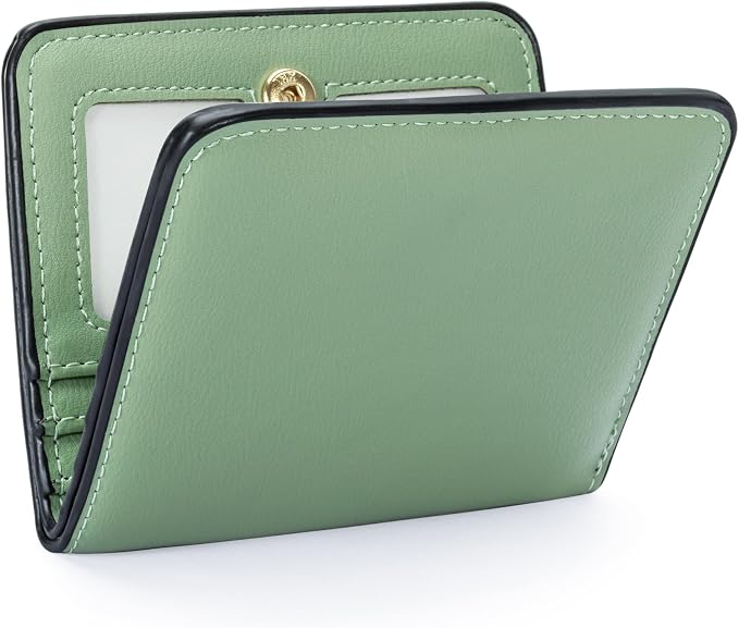 Toughergun Women’s Small Slim Leather Wallet with RFID Protection, Compact Bifold Mini Purse with Clear ID Window - Image 3