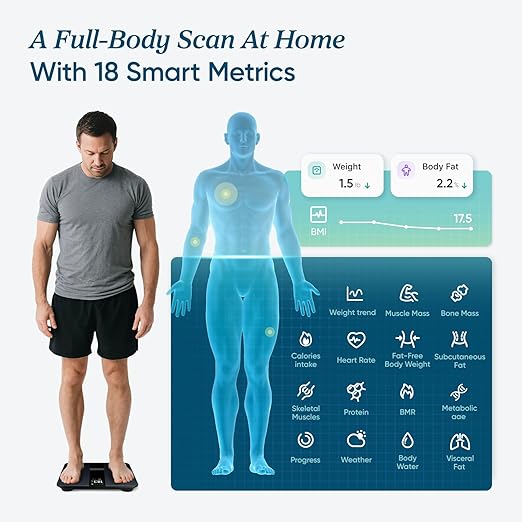 Etekcity Smart Scale for Body Weight and Fat, BMI, FSA Eligible, Black | HSA Eligible, Digital Scale for BMI, Muscle Mass and Body Composition, with Apple Health, TFT Display, Tempered Glass - Image 4