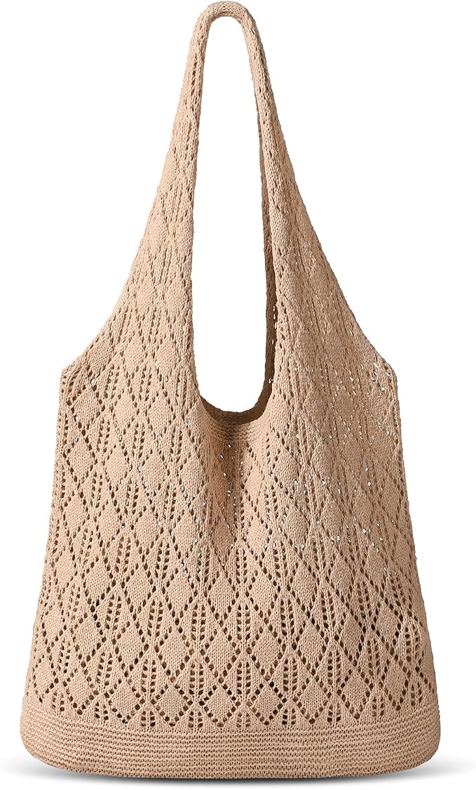 Sightor Crochet Tote Bag, Mesh Beach Bag Knit Summer Hobo Bag for Women | Beach Tote bag Vacation Outfits Aesthetic Boho Bag by Sightor