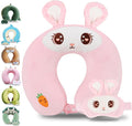 Sexysamba Cartoon Headrest & Neck Pillow for Kids Boys & Girls, Teens, Travel Accessories for Airplane, Car, Recline, Memory Foam Cute Travel Pillow with Sleep Eye Mask - Pink Rabbit by Sexysamba