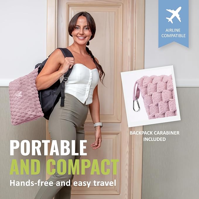 Packable Travel Blanket for Airplane, Car - Compact Office Blanket - Portable Pillow for Adults, Kids with Case, Luggage Sleeve, Backpack Clip - Image 3